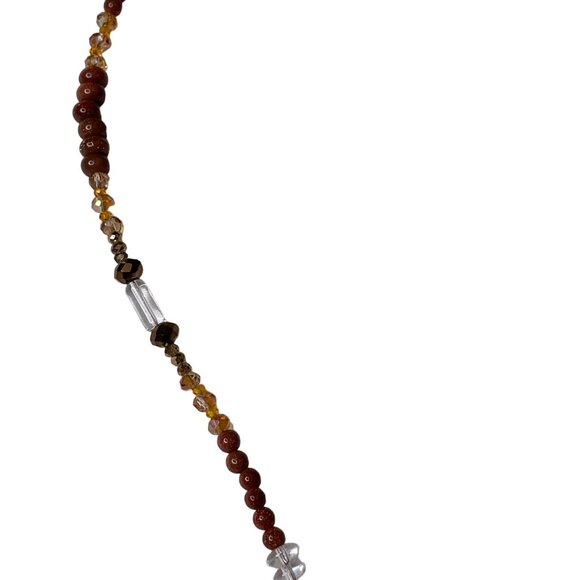 Womens Brown Seed Beaded Necklace Wrap Bracelet 36 In Lightsweight Jewelry u - Picture 5 of 5